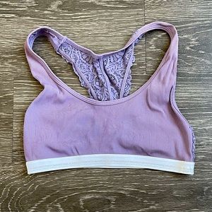 Lacy Lavender Ribbed Racerback Bralette from Xhilarstion